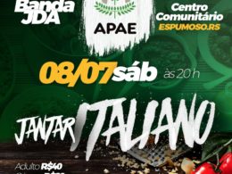 Sábado acontece o Tradicional Jantar Italiano.