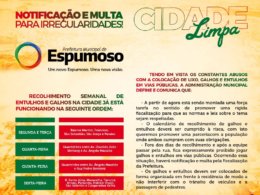 CIDADE LIMPA – Novo calendário semanal de recolhimento!