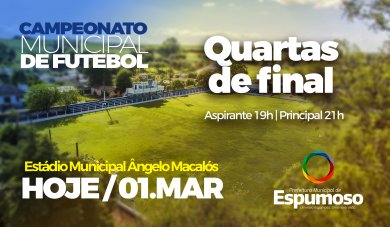 Começa hoje o “Mata Mata” do Municipal de Futebol de Espumoso.