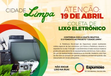 LIXO ELETRÔNICO – 19 de Abril terá recolhimento especial.