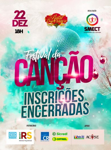 FESTIVAL DA CANÇÃO | INSCRIÇÕES ENCERRADAS