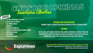CURSOS E OFICINAS | Assistência Social e CRAS promovem capacitações.