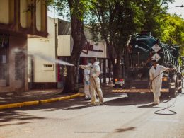 ADMINISTRAÇÃO I Prefeito Douglas Fontana confere início dos trabalhos de sanitização