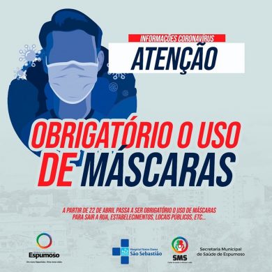 SAÚDE I Uso de máscaras passa ser obrigatório para todos em Espumoso