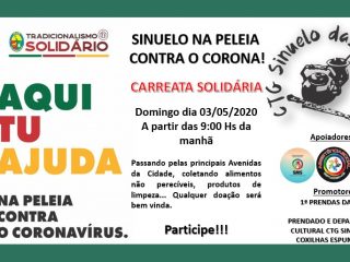 PARCEIROS DA SAÚDE I Neste domingo, dia 03, acontece a carreata solidária do CTG Sinuelo das Coxilhas