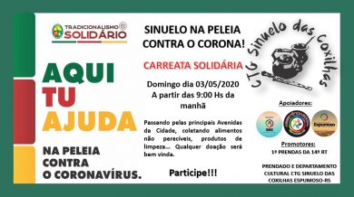 PARCEIROS DA SAÚDE I Neste domingo, dia 03, acontece a carreata solidária do CTG Sinuelo das Coxilhas