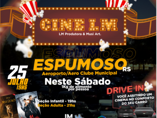 ADMINISTRAÇÃO I Espumoso terá exibição de cinema no sistema Drive-in