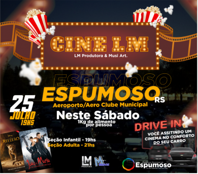 ADMINISTRAÇÃO I Espumoso terá exibição de cinema no sistema Drive-in