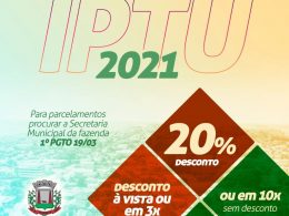 FAZENDA I IPTU 2021 pode ser parcelado em 3x com desconto de 20%