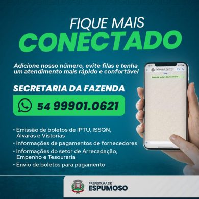 Imagem: Dept de comunicação da Prefeitura de Espumoso. 