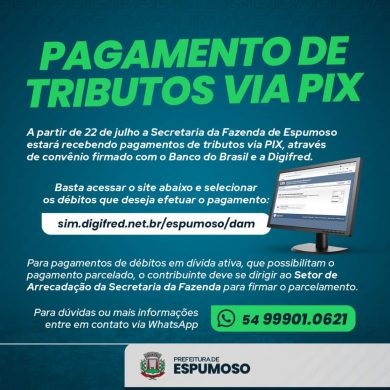 Secretaria da Fazenda implanta pagamento de tributos via PIX