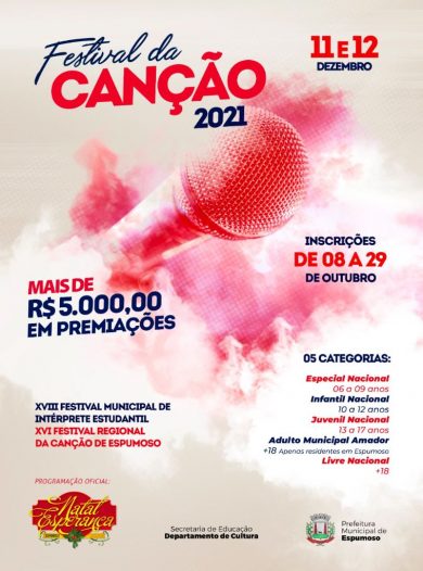 Abertas as inscrições para o Festival da Canção 2021 de Espumoso