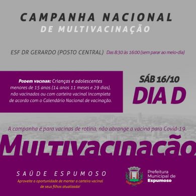 Sábado é o Dia D de multivacinação