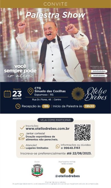 Espumoso terá palestra show com Otelio Debres