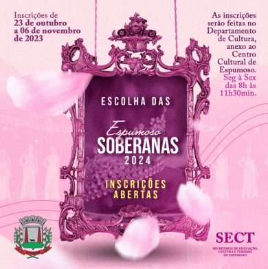 Inscrições abertas para a escolha da soberanas