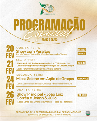Programação Especial de 70 anos