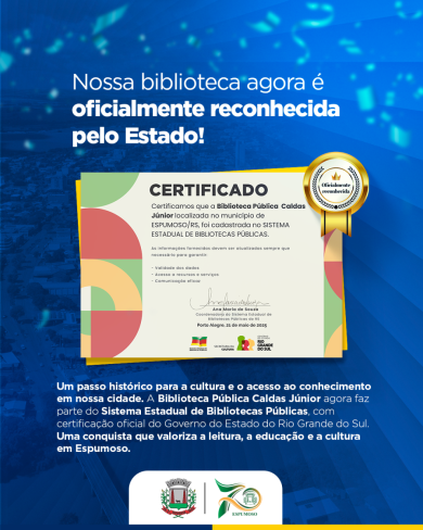 Um marco para a cultura, a educação e a história de Espumoso!