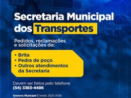 Secretaria dos Transportes divulga telefone para solicitações dos munícipes