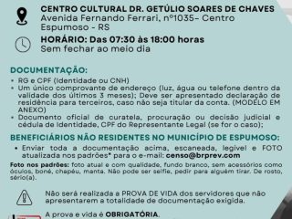 Administração Municipal de Espumoso alerta aposentados e pensionistas
